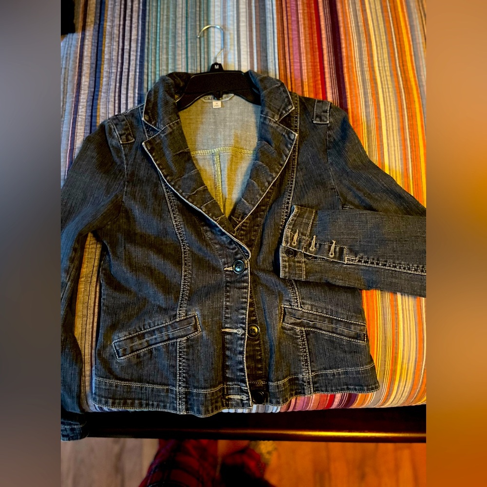 CAbi Jeans denim jacket. Fitted but stretches. Sz M.
